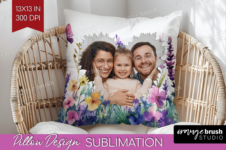 Wildflowers Photo Pillow PNG - Summer Flowers Picture Frame example image 1