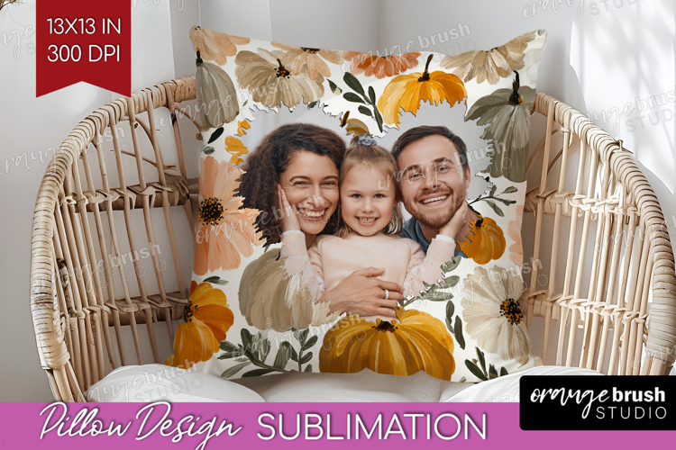 Pumpkun Photo Pillow PNG - Fall Picture Frame Pillow Cover