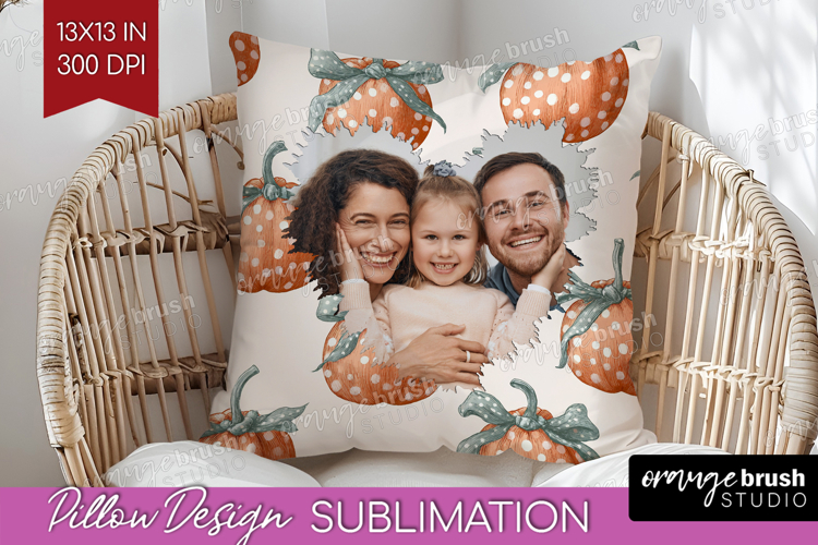 Pumpkun Photo Pillow PNG - Fall Picture Frame Pillow Cover