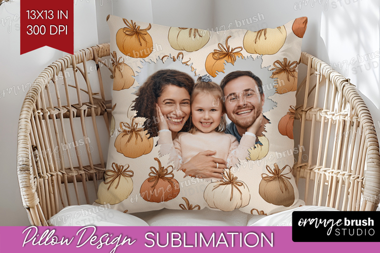 Pumpkun Photo Pillow PNG - Fall Picture Frame Pillow Cover