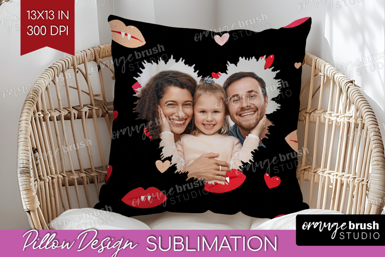 Heart Pattern Photo Pillow PNG - Valentines Day Picture