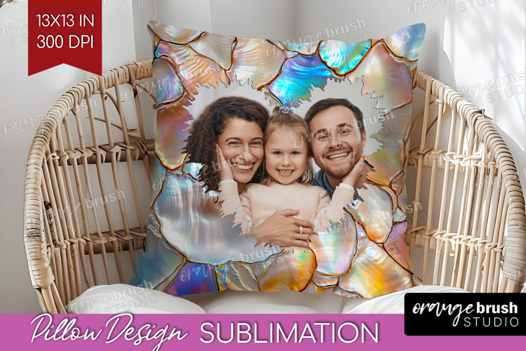 Pearl Photo Pillow PNG - Pearl Texture Picture Frame Pillow