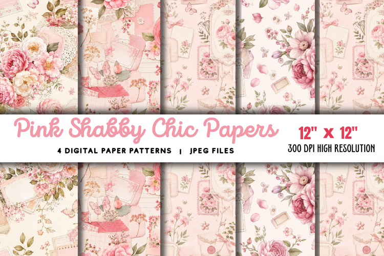 Pink Shabby Chic Papers JPG