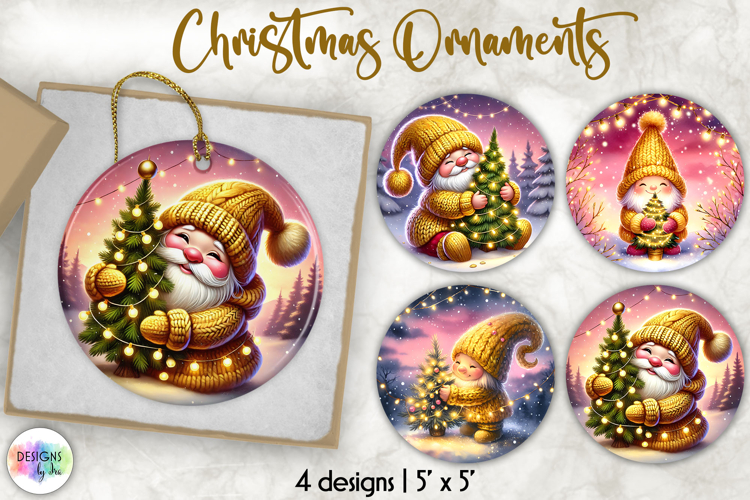 Christmas Ornament Sublimation, Cute Nordic Gnome Ornament