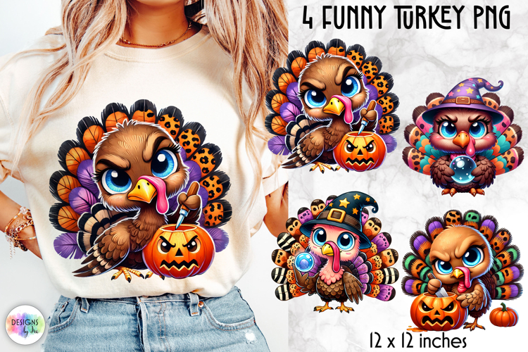 Funny Turkey PNG, Cute Thanksgiving Sublimation