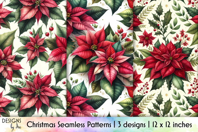 Christmas Seamless Patterns, Holiday Digital Paper