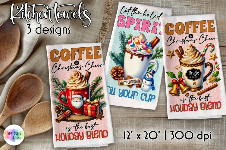 Christmas Coffee Sublimation, Kitchen Towel Sublimation