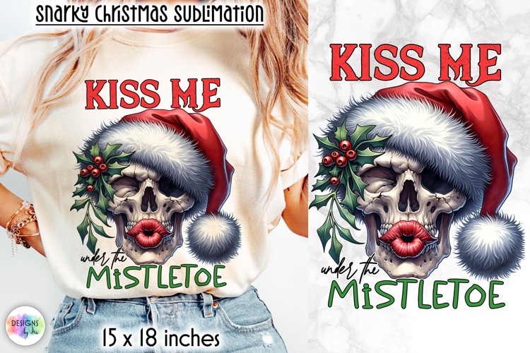 Christmas Skull Snarky Sublimation, Funny Dark Santa PNG