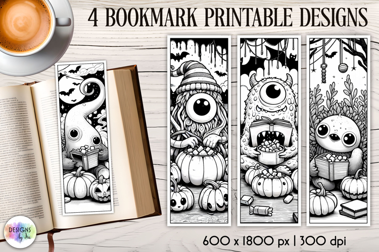 Halloween Bookmarks, Gothic Black and White Bookmarks