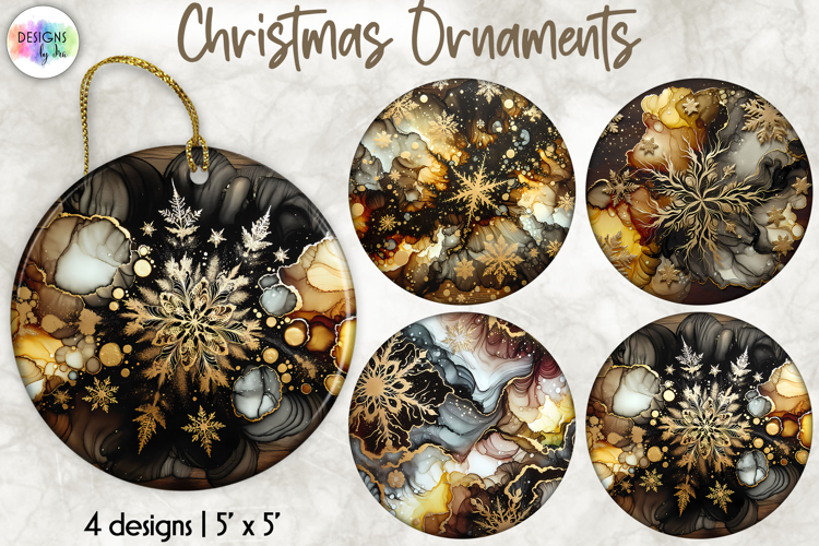 Christmas Ornaments Sublimation, Alcohol Ink Ornaments