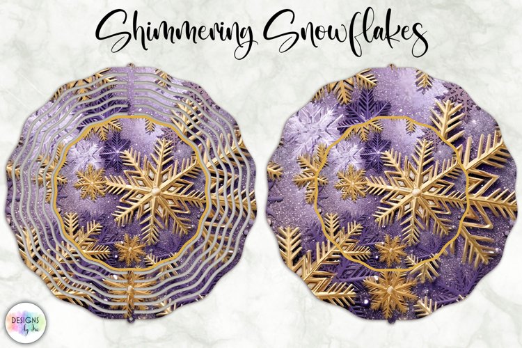 Christmas Wind Spinner | Shimmering Snowflakes Print example image 1