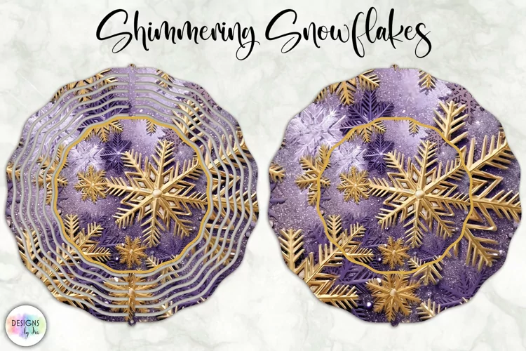 Christmas Wind Spinner | Shimmering Snowflakes Print