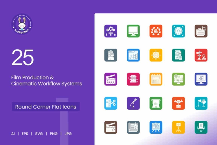 Film Production & Cinematic Workflow Systems Icons