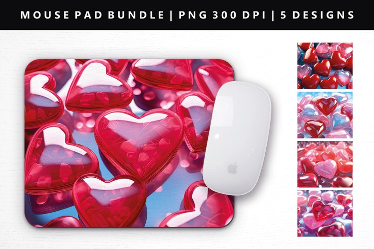 Puff Heart Mouse Pad Design | Mouse Pad Sublimation PNG