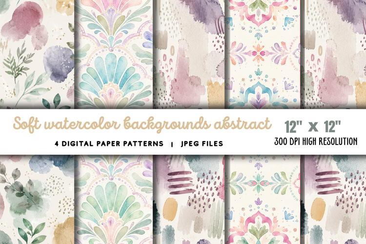 Soft Watercolor Backgrounds Abstract JPG