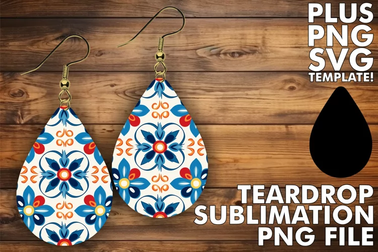 Portuguese Tile Treasures: Sublimation Teardrop Charms