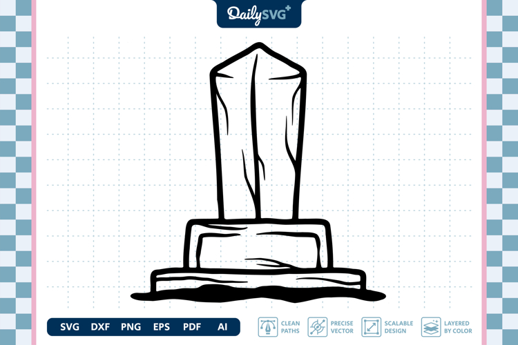Tombstone Bold Line SVG Halloween Graveyard Cut File