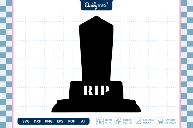 Tombstone Silhouette SVG Halloween Graveyard Cut File