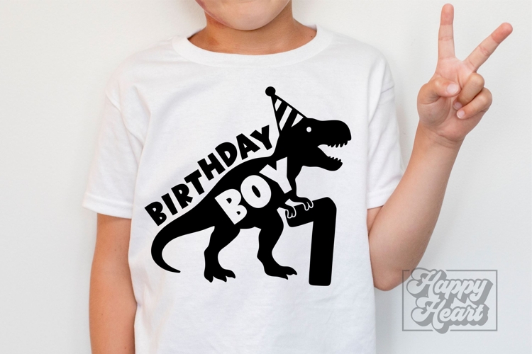 TRex 7th Birthday Boy SVG - Seven Dinosaur Shirt Clipart PNG
