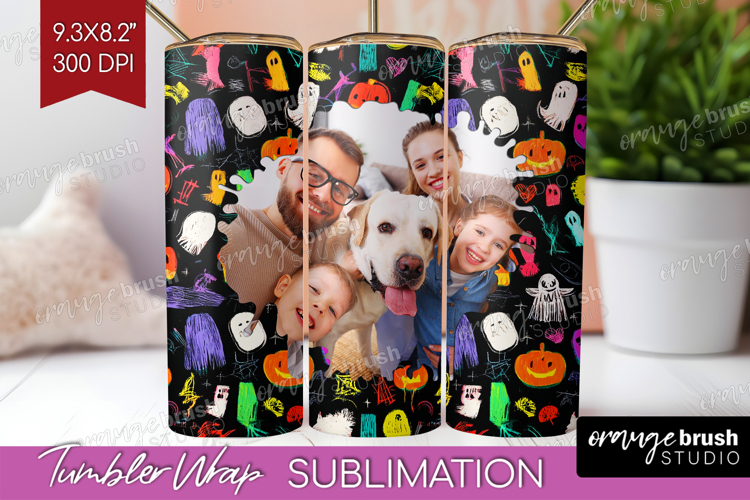 Halloween Photo Tumbler PNG - Brush Stroke Picture Tumbler