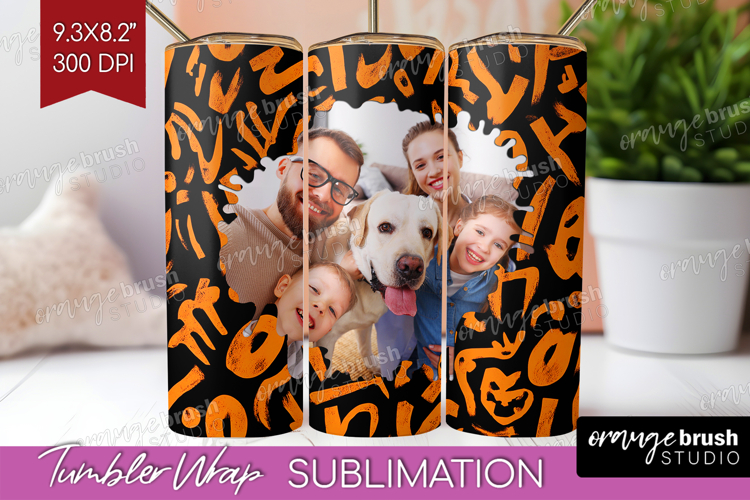Halloween Photo Tumbler PNG - Brush Stroke Picture Tumbler