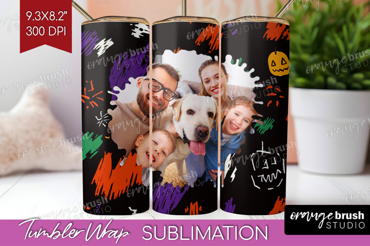 Halloween Photo Tumbler PNG - Brush Stroke Picture Tumbler