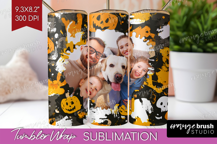 Halloween Photo Tumbler PNG - Brush Stroke Picture Tumbler