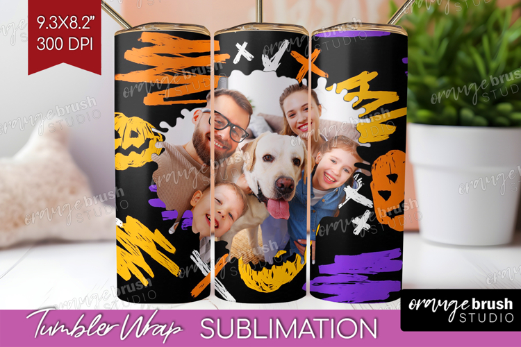Halloween Photo Tumbler PNG - Brush Stroke Picture Tumbler