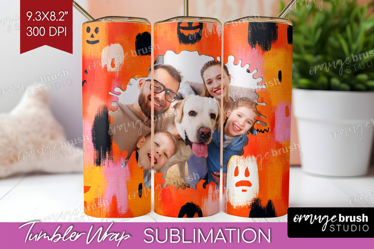 Halloween Photo Tumbler PNG - Brush Stroke Picture Tumbler