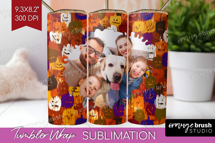 Halloween Photo Tumbler PNG - Brush Stroke Picture Tumbler