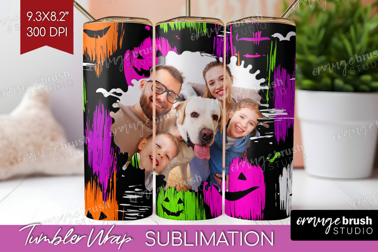 Halloween Photo Tumbler PNG - Brush Stroke Picture Tumbler