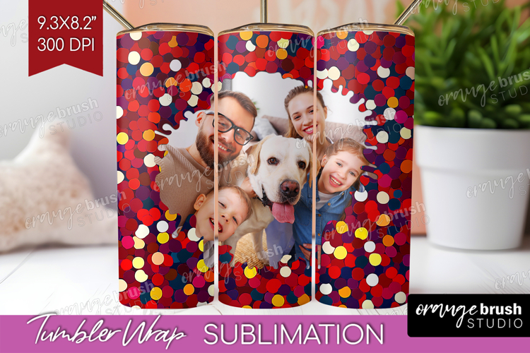 Glitter Photo Tumbler PNG - Sparkle Picture Tumbler Wrap