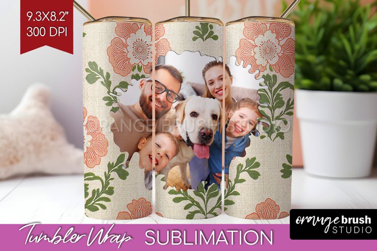 Flowers Photo Tumbler PNG - Vintage Floral Picture Tumbler