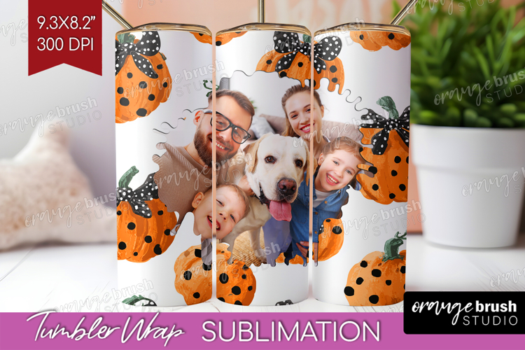 Pumpkun Photo Tumbler PNG - Fall Picture Tumbler Wrap