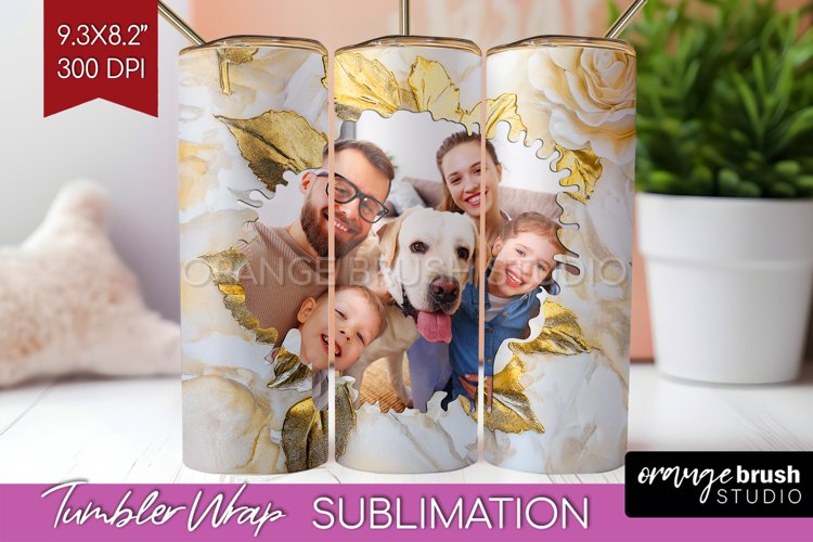 Rose Photo Tumbler PNG - Floral Picture Tumbler Wrap