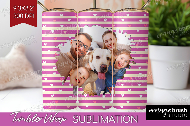 Heart Pattern Photo Tumbler PNG - Valentines Day Picture