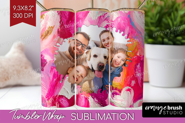 Heart Pattern Photo Tumbler PNG - Valentines Day Picture