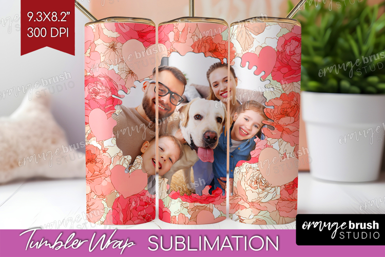 Heart Pattern Photo Tumbler PNG - Valentines Day Picture