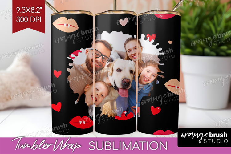 Heart Pattern Photo Tumbler PNG - Valentines Day Picture