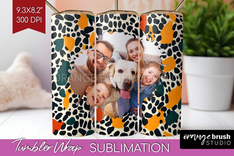Leopard Print Photo Tumbler PNG - Animal Pattern Picture