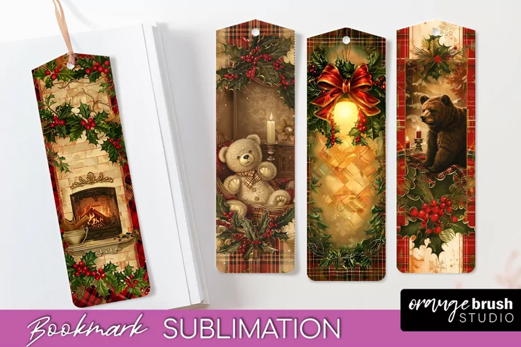 Vintage Christmas Bookmark - Retro Christmas Bookmarks PNG