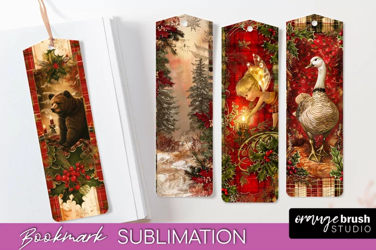 Vintage Christmas Bookmark - Retro Christmas Bookmarks PNG