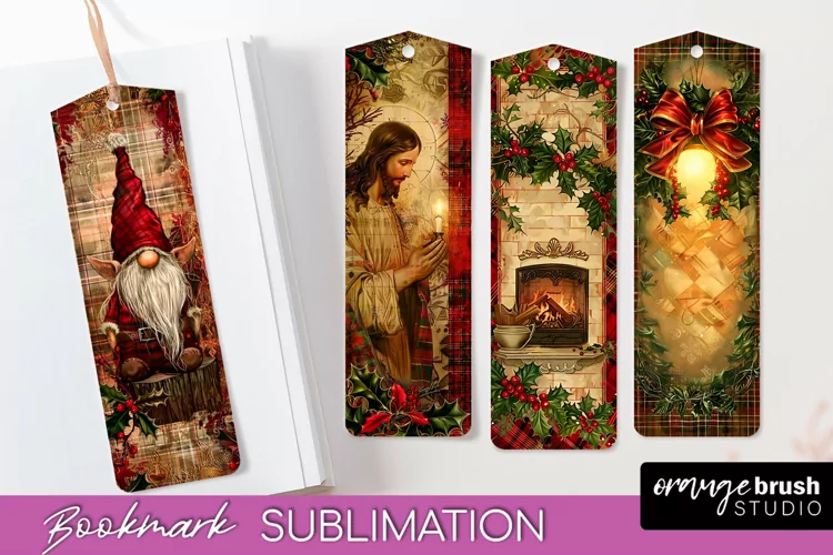 Vintage Christmas Bookmark - Retro Christmas Bookmarks PNG
