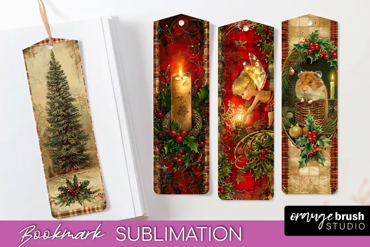Vintage Christmas Bookmark - Retro Christmas Bookmarks PNG