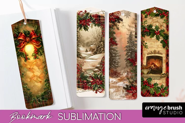 Vintage Christmas Bookmark - Retro Christmas Bookmarks PNG