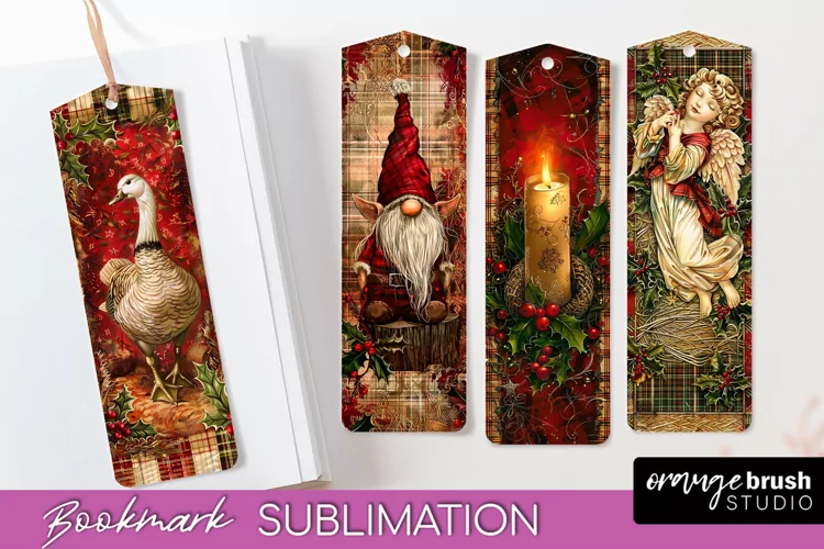 Vintage Christmas Bookmark - Retro Christmas Bookmarks PNG