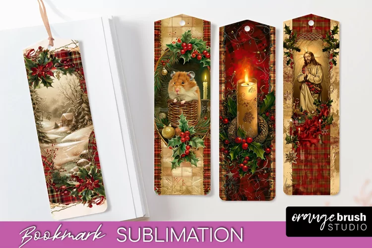 Vintage Christmas Bookmark - Retro Christmas Bookmarks PNG