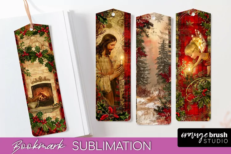 Vintage Christmas Bookmark - Retro Christmas Bookmarks PNG