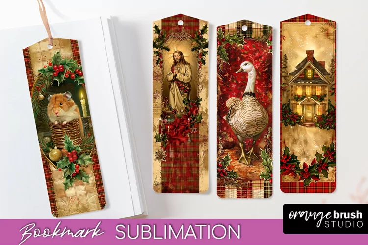 Vintage Christmas Bookmark - Retro Christmas Bookmarks PNG