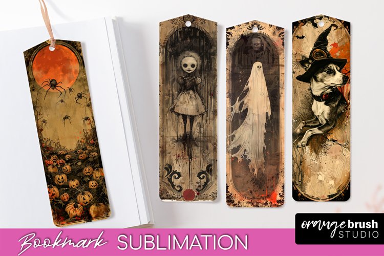 Vintage Halloween Bookmark - Printable Scrapbook Bookmarks
